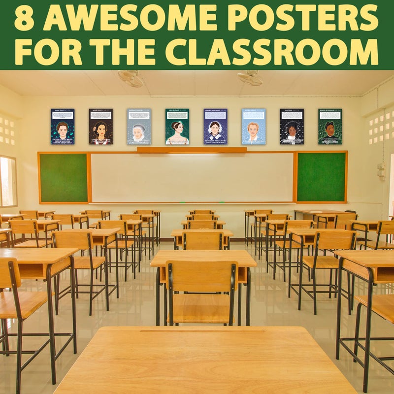 ES EVVIVA SCIENCES Women Scientist Posters – Learn Accomplishments of 8 Inspirational Women Scientists – 12” x 18” – Excellent for Classrooms & Decoration - Encouraging & Educational - Image 4