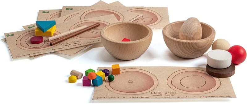 Erzi Educational Game Sorting and Comparison - 21 Pieces with Wooden Bowls - Image 5
