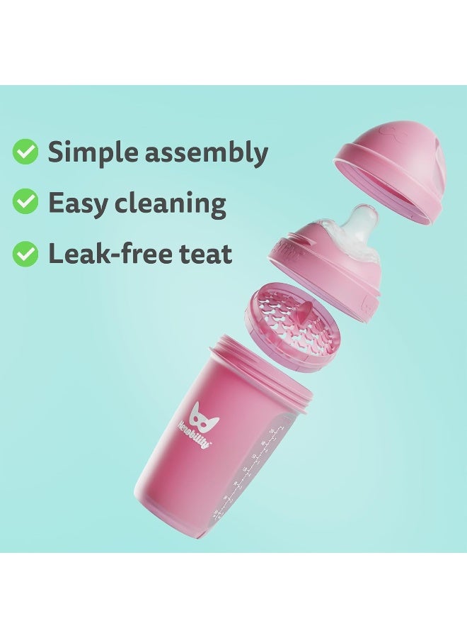 Herobility Double Anti-Colic Baby Bottles â€“ 5 fl oz/140ml â€“ 4-Pack â€“ Multicolor - Image 4