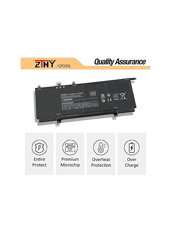 ZTHY Sp04Xl Laptop Battery Compatible With Hp Spectre X360 Convertible 13-Ap000 13T-Ap000 13-Ap0053Dx 13-Ap0000Nn 13-Ap0100Nd 13-Ap0000Tu Tpn-Q204 Sp04061Xl L28764-005 L28538-Ac1 Tpn-Q203 61.4Wh 15.4V - Image 4