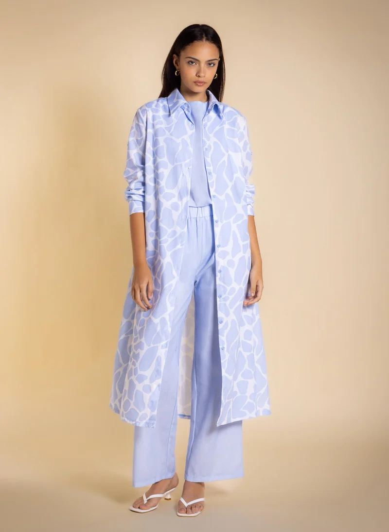 شايبس LINEN BLEND LONG SHIRT SET