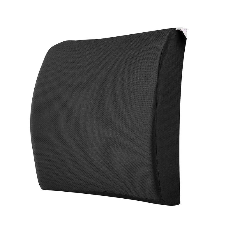 IDITRI EXPORT Memory Foam Chair Cushion for Back Pain Relief Orthopedic Lumbar Support Backrest Pillow for Office Chairs Cars Black Pack of 1 - Image 1