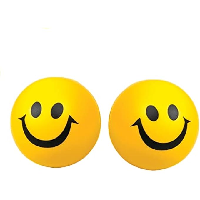Magrido Smiley Face Squeeze Ball Yellow Ball Stress Reliver Ball - Image 1