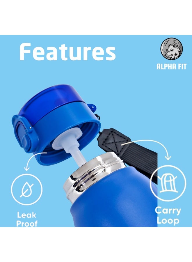 ألفا فت زجاجة ماء Alpha Fit 25 أونصة زرقاء مع 5 كبسولات عطرية – ستانلس ستيل عازلة مع شفاط، مانعة للتسرب ومتوافقة مع كبسولات Air Up - Image 5