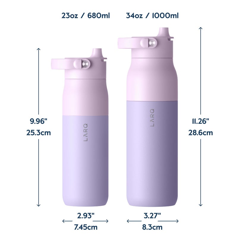 LARQ Bottle Swig Top 34oz - Insulated Reusable Stainless Steel Water Bottle With Built-In Silicone Handle | BPA Free | For Sports, Gym, and Travel, Luberon Lavender - Image 2