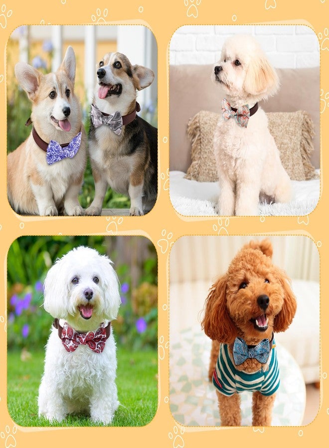Reginary 50 Pieces Dog Bow Ties Pet Collar Bow Puppy Collar Attachment with Rubber Bands for Small Medium Cat Pet Grooming Charms Accessories Wedding Birthday Occasion (Paisley Style) - Image 5