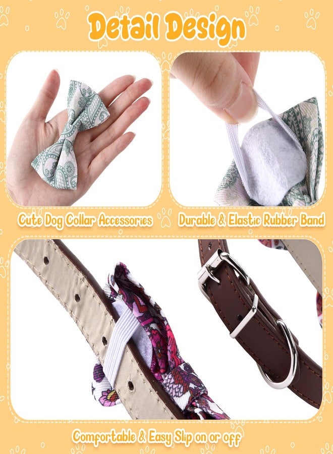 Reginary 50 Pieces Dog Bow Ties Pet Collar Bow Puppy Collar Attachment with Rubber Bands for Small Medium Cat Pet Grooming Charms Accessories Wedding Birthday Occasion (Paisley Style) - Image 3