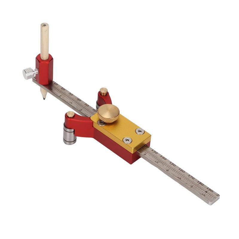 3 في 1 مسطرة متعددة الوظائف 0-140 ملم من سبائك الألومنيوم لأعمال النجارة DIY - Image 5