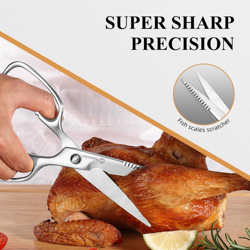 Sunnecko Kitchen Scissors for Food, Heavy Duty Scissors All Purpose Kitchen Shears That Come Apart, 8.5 Inch Fully Forged Stainless Steel - Image 2