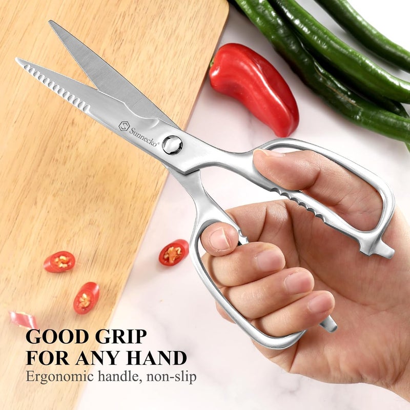Sunnecko Kitchen Scissors for Food, Heavy Duty Scissors All Purpose Kitchen Shears That Come Apart, 8.5 Inch Fully Forged Stainless Steel - Image 5
