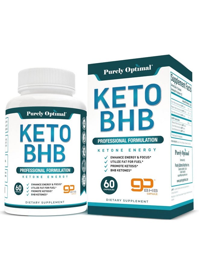 Purely Optimal - Premium Keto Diet Pills Utilize Fat For Energy With Ketosis Boost Energy & Focus Manage Cravings Support Metabolism Keto Bhb Supplement For Women & Men 30 Days Supply - Image 1