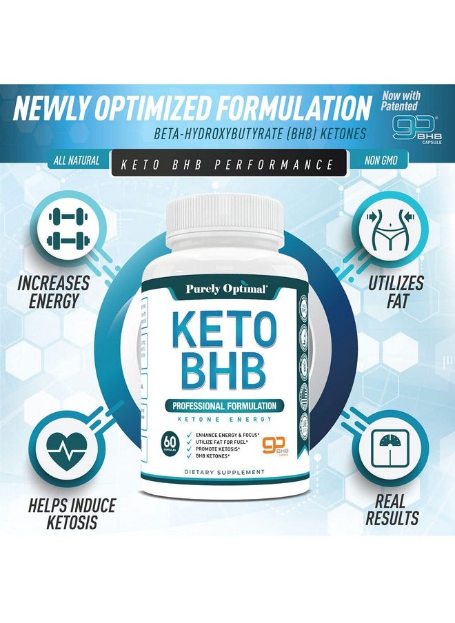 Purely Optimal - Premium Keto Diet Pills Utilize Fat For Energy With Ketosis Boost Energy & Focus Manage Cravings Support Metabolism Keto Bhb Supplement For Women & Men 30 Days Supply - Image 1