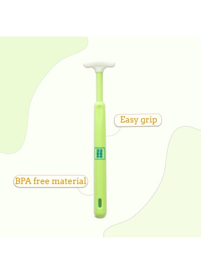 Mee Mee Tongue Cleaner for Baby | Tender Baby Oral Cleaner Toothbrush with Silicone Scraper | Suitable from 6+ Months | With Non-Slip Handle, Soft Rubber Tip and Easy Grip for Kids/Babies (Green) - Image 4