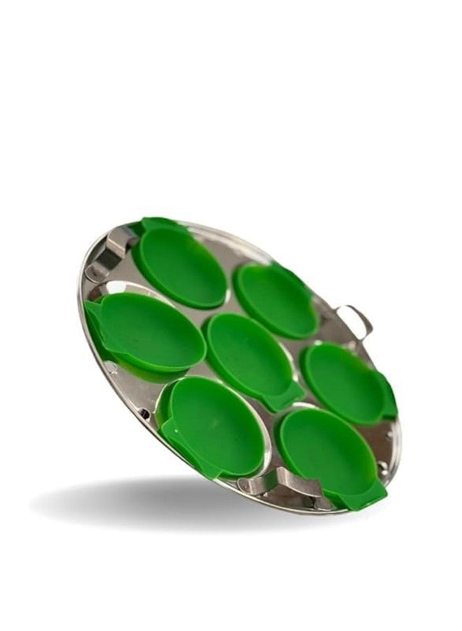 HCN Premium Silicone Idli I Idly Maker I Idli Liners Original, Green | | Multipurpose- Dhokla Maker | Cupcake I Muffin Maker | Non -Stick | Perfect round shaped Idlis I Food Grade Silicone | BPA Free | Minimum Wastage of Batter (Pack of 1 (8 Pcs) Green) - Image 1