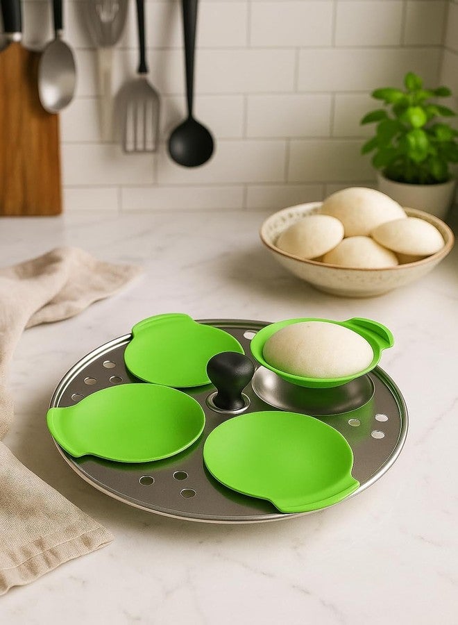 HCN Premium Silicone Idli I Idly Maker I Idli Liners Original, Green | | Multipurpose- Dhokla Maker | Cupcake I Muffin Maker | Non -Stick | Perfect round shaped Idlis I Food Grade Silicone | BPA Free | Minimum Wastage of Batter (Pack of 1 (8 Pcs) Green) - Image 5