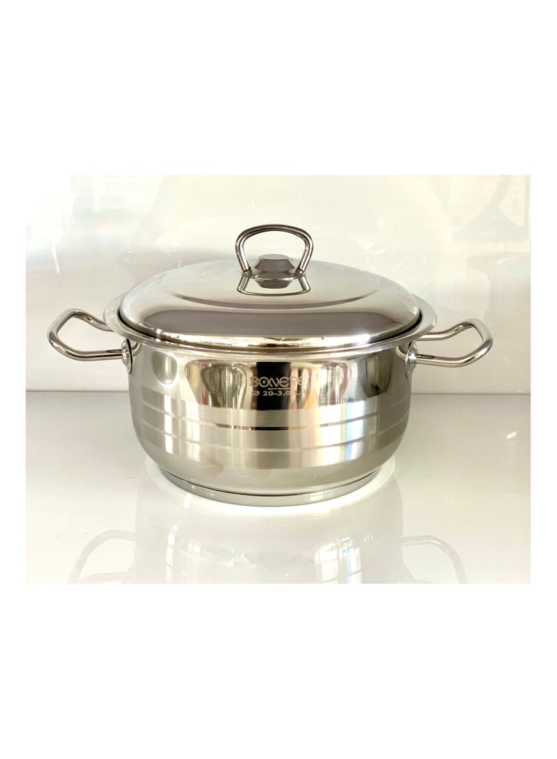 Bonera وعاء عميق ماستر شيف 20 سم - 3 لتر - ستانلس ستيل 18/10 Cr-Ni - Image 2