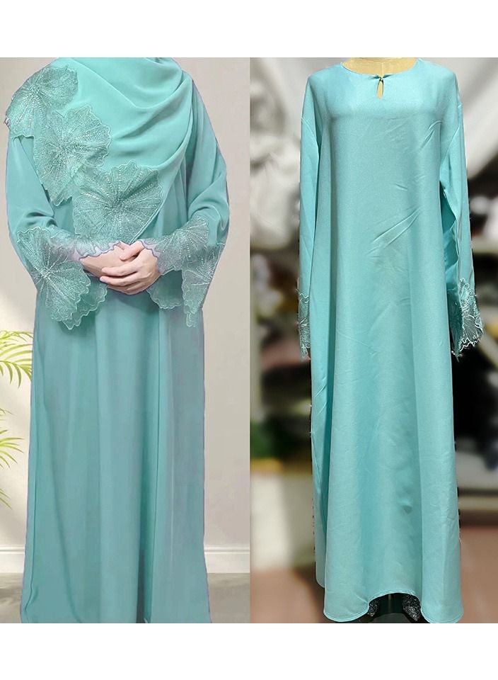 KUYING Muslim Women's Robe And Headscarf Set 