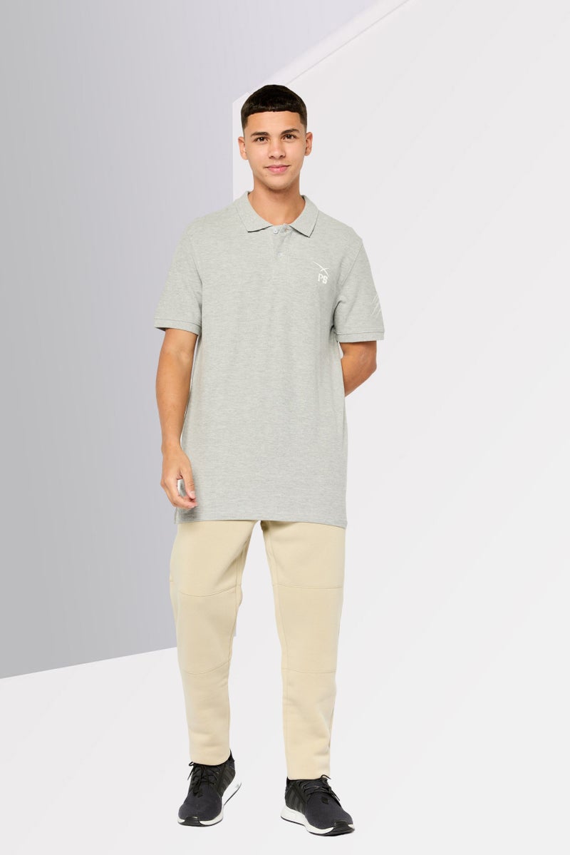 PHILIPP PLEIN Plein Sport Men Sportswear Fit Short Sleeve Outdoor Polo, Grey - Image 2