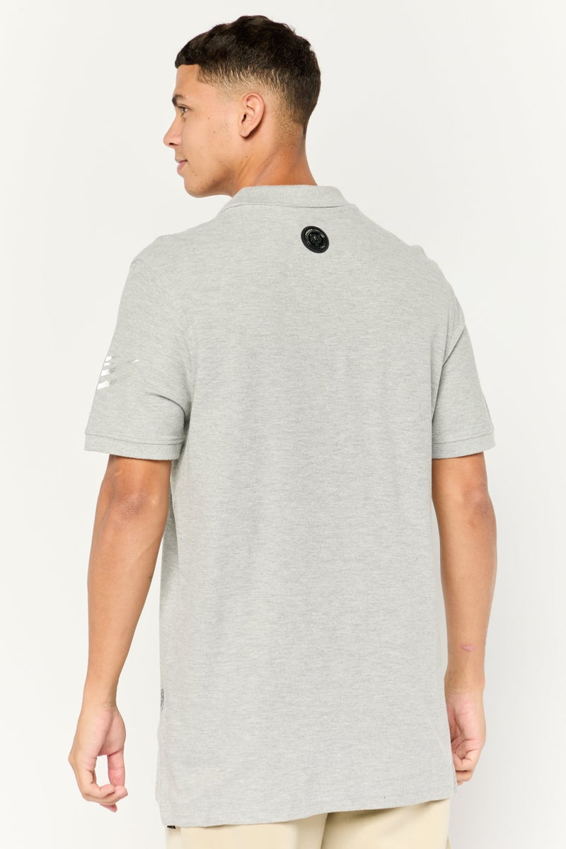 PHILIPP PLEIN Plein Sport Men Sportswear Fit Short Sleeve Outdoor Polo, Grey - Image 4