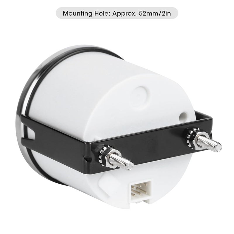 Asixxsix Water Temperature Gauge with 316L Stainless Steel Front Cover for Engines Generator Sets Ships Construction Machinery Agricultural Machinery Modified Vehicles 9-32V Voltage IP67 (White Dial - Image 2