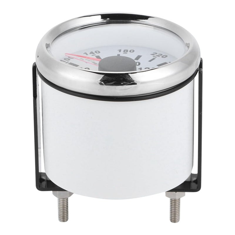 Asixxsix Water Temperature Gauge with 316L Stainless Steel Front Cover for Engines Generator Sets Ships Construction Machinery Agricultural Machinery Modified Vehicles 9-32V Voltage IP67 (White Dial - Image 4