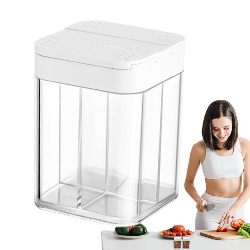 White 4 In 1 Leakproof Portable Condiment Bottles With Shaker Lids For Kitchen Pantry Travel Camping - Image 2