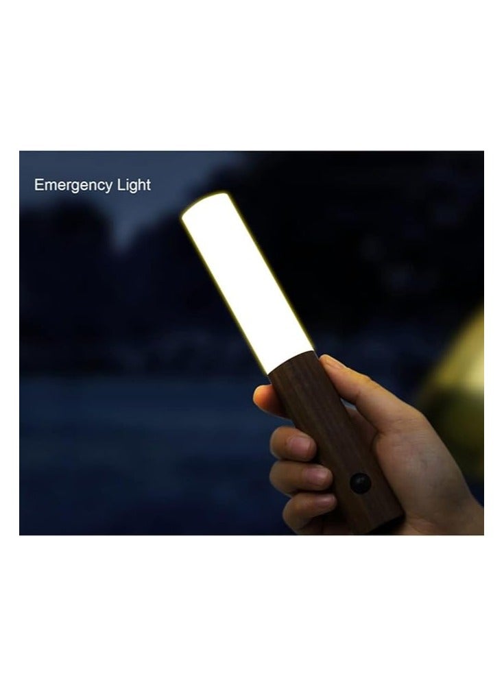Motion Sensor Night Lights Magnet Body Sensor Hallway, Rechargeable Led Light Portable Stairway, Wooden Wall Sconce Battery Powered Cabinet Lights - Image 3