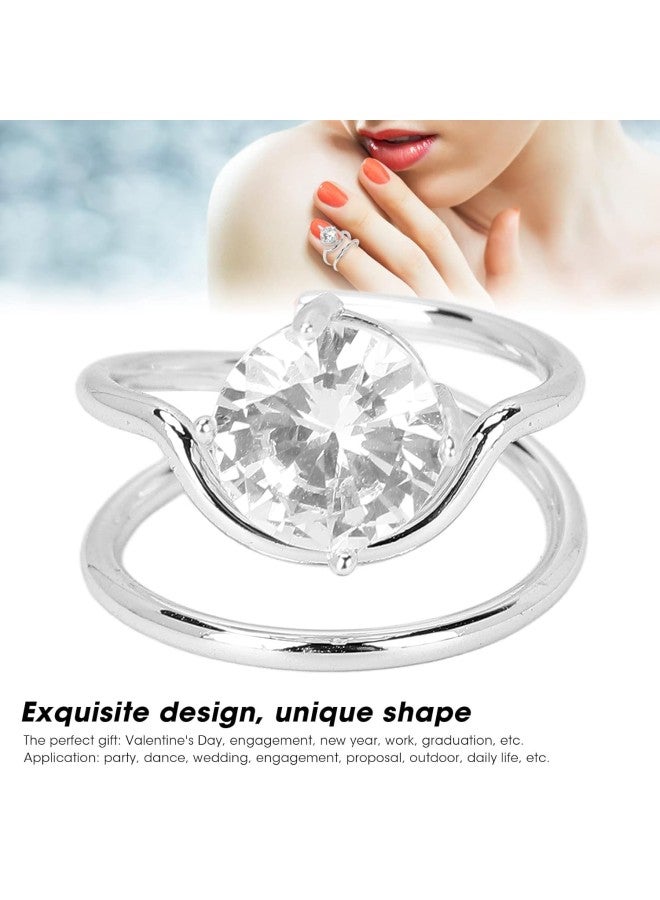 klarako Women Finger Nail Ring, Electroplated Copper Nail Ring Exquisite Stylish Nail Art Ring, Nail Decoration Finger Tip Ring Nail Protecting Fingernail Gift(3053 Platinum) - Image 2