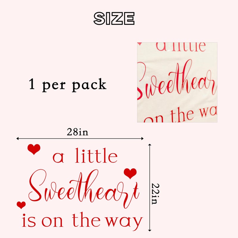 Capiont A Little Sweetheart is On The Way Decal - Gender Reveal Party Decal Sign Valentine Baby Shower Wall Stickers,Decor for Balloon Arch Backdrop Photo Props - Image 2