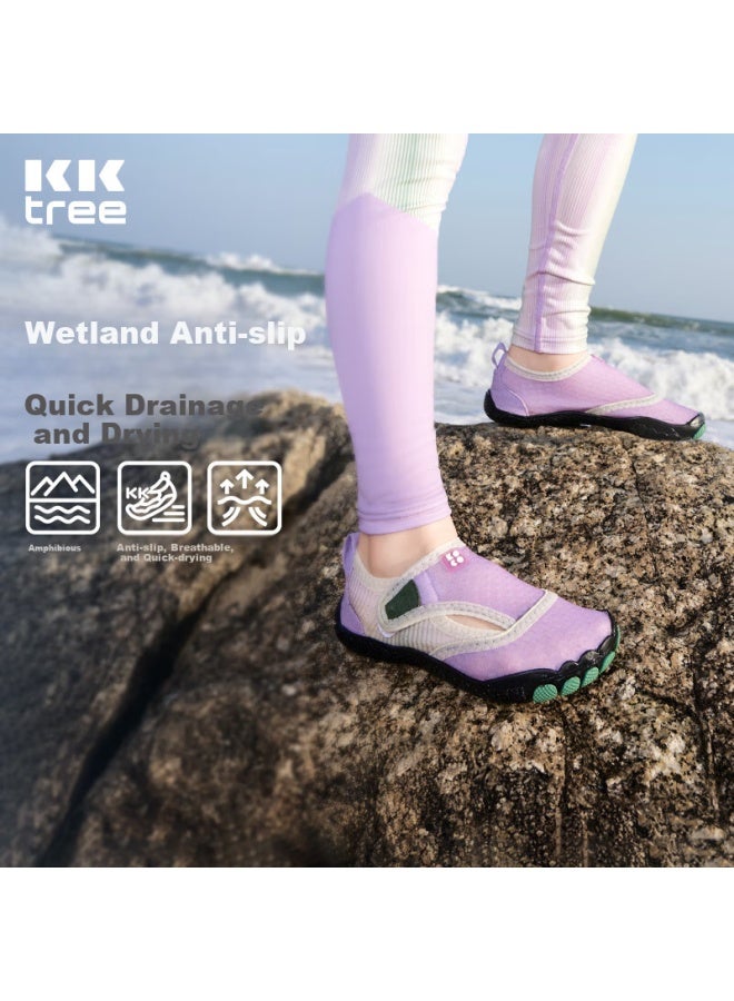 Kocotree Children's Wading Shoes, Non-slip And Cut-resistant, Baby Beach Swimming Shoes, Water Play Sandals, Soft Mist Purple - Image 1