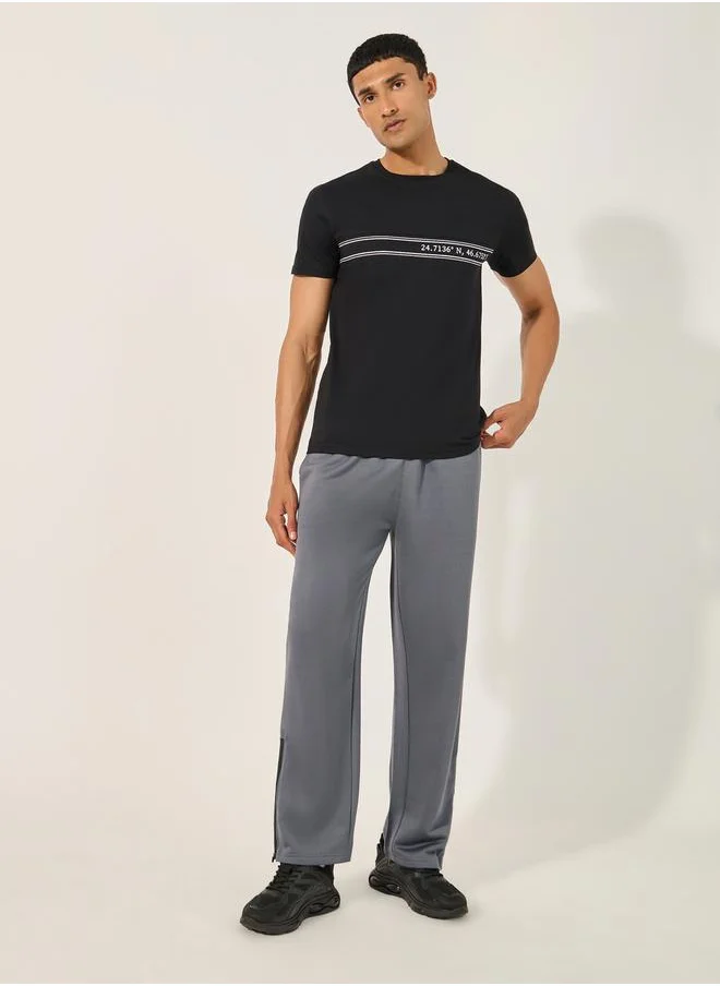 Styli Side Gusset Relaxed Track Pants with Zip Detail