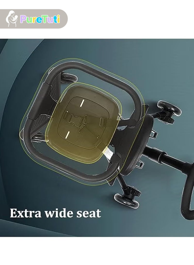 طفل نقي عربة أطفال، عربة أطفال محمولة مدمجة للمطار مع مظلة مثالية للسفر بالطائرة، عربة أطفال خفيفة الوزن قابلة للطي ومناسبة للمقصورة للأطفال الصغار من عمر 1 إلى 3 سنوات (أسود) - Image 5