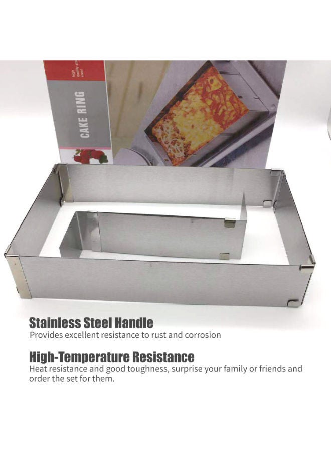 NIBEMINENT Rectangle Shaped Mousse Cake Cutter Silver 25 x 5 15centimeter - Image 3