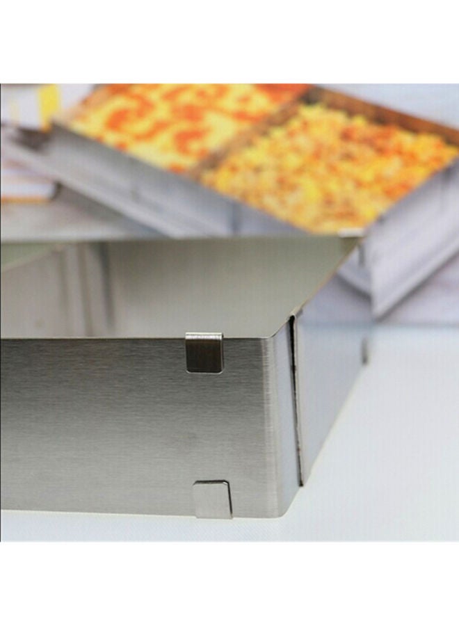 NIBEMINENT Rectangle Shaped Mousse Cake Cutter Silver 25 x 5 15centimeter - Image 4