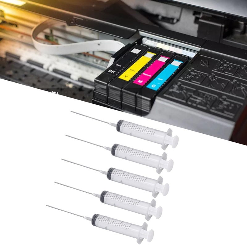 Ink Cartridge Refill Tool Kit With 5Pcs 20ml Syringes And 5Pcs 10cm Flat Needles - Image 4