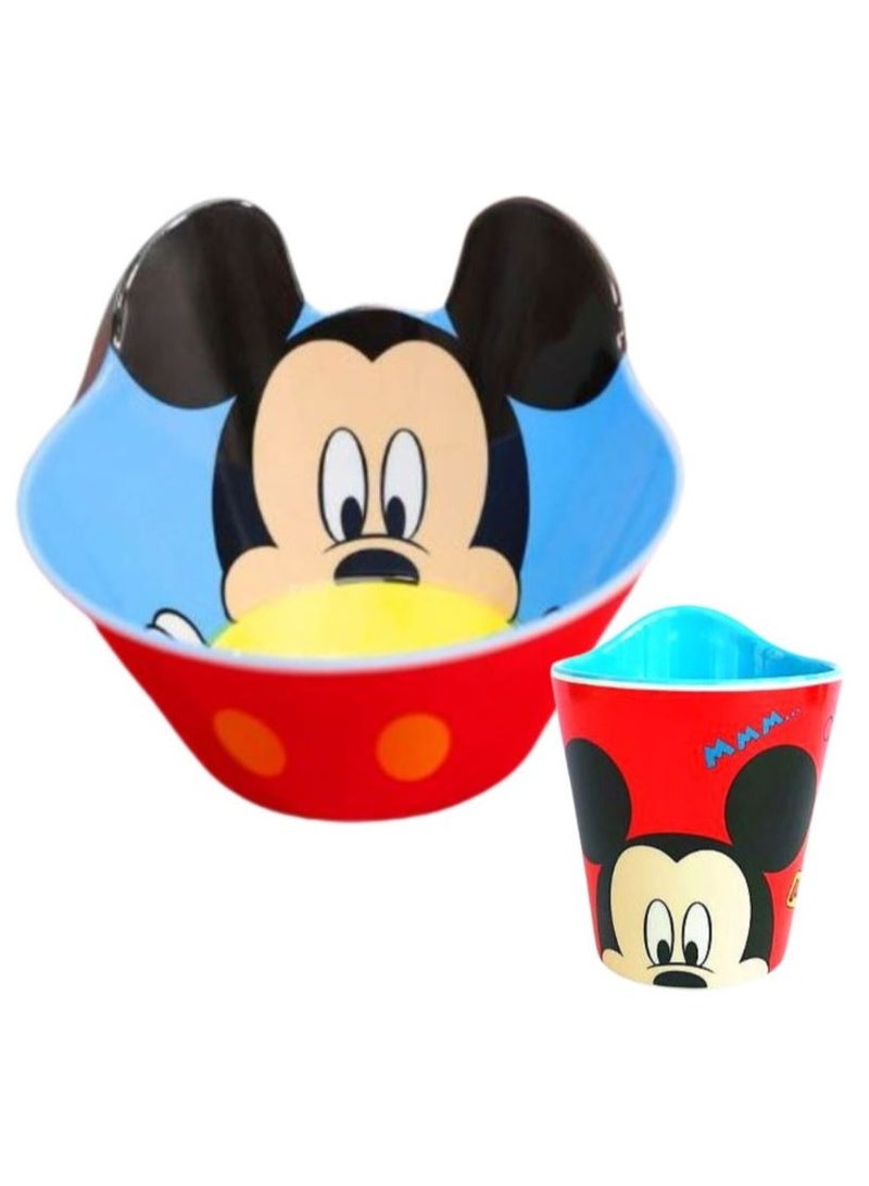 Disney Melamine Anti Shock Drop Proof Dining Bowl and Cup Set for Kids and Toddlers Age 3+ above - Image 1