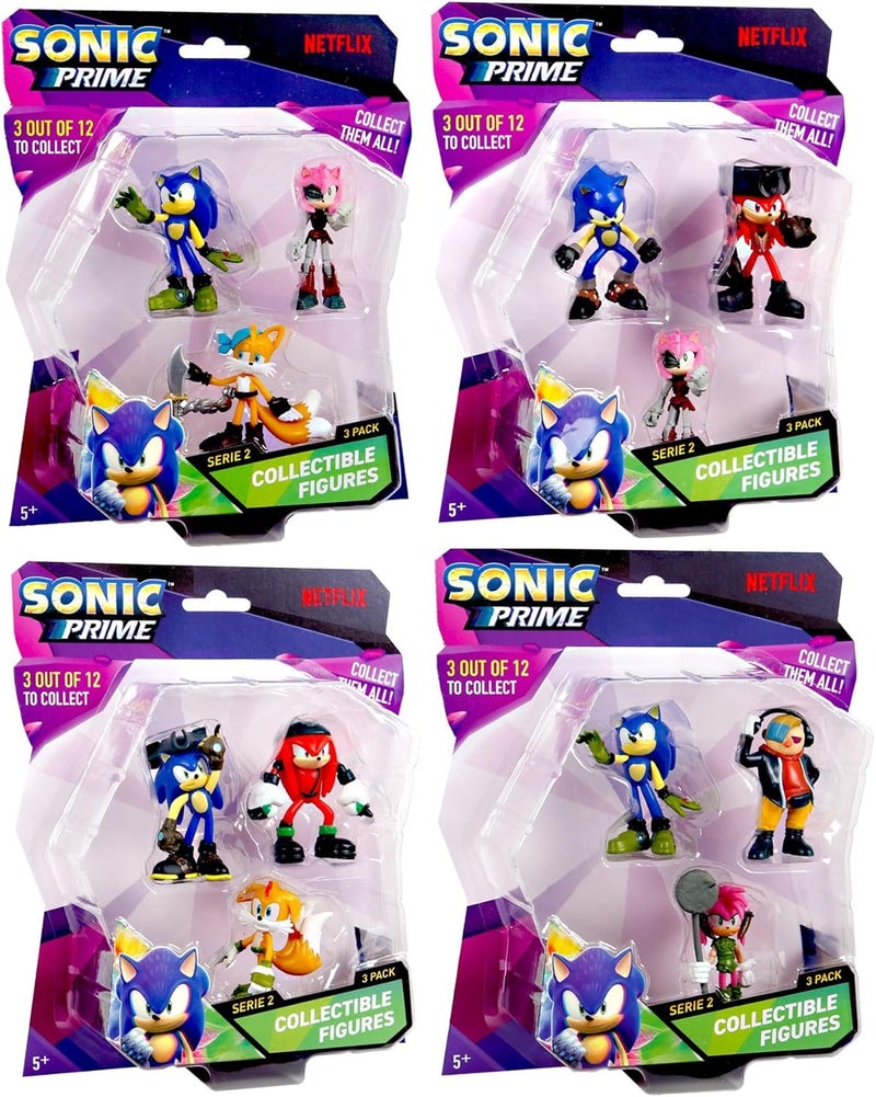 Sonic Prime : Figure Blister 3Pack - Netflix Series, Licensed, Boys & Girls, Collectible Characters, Figurines - Image 1