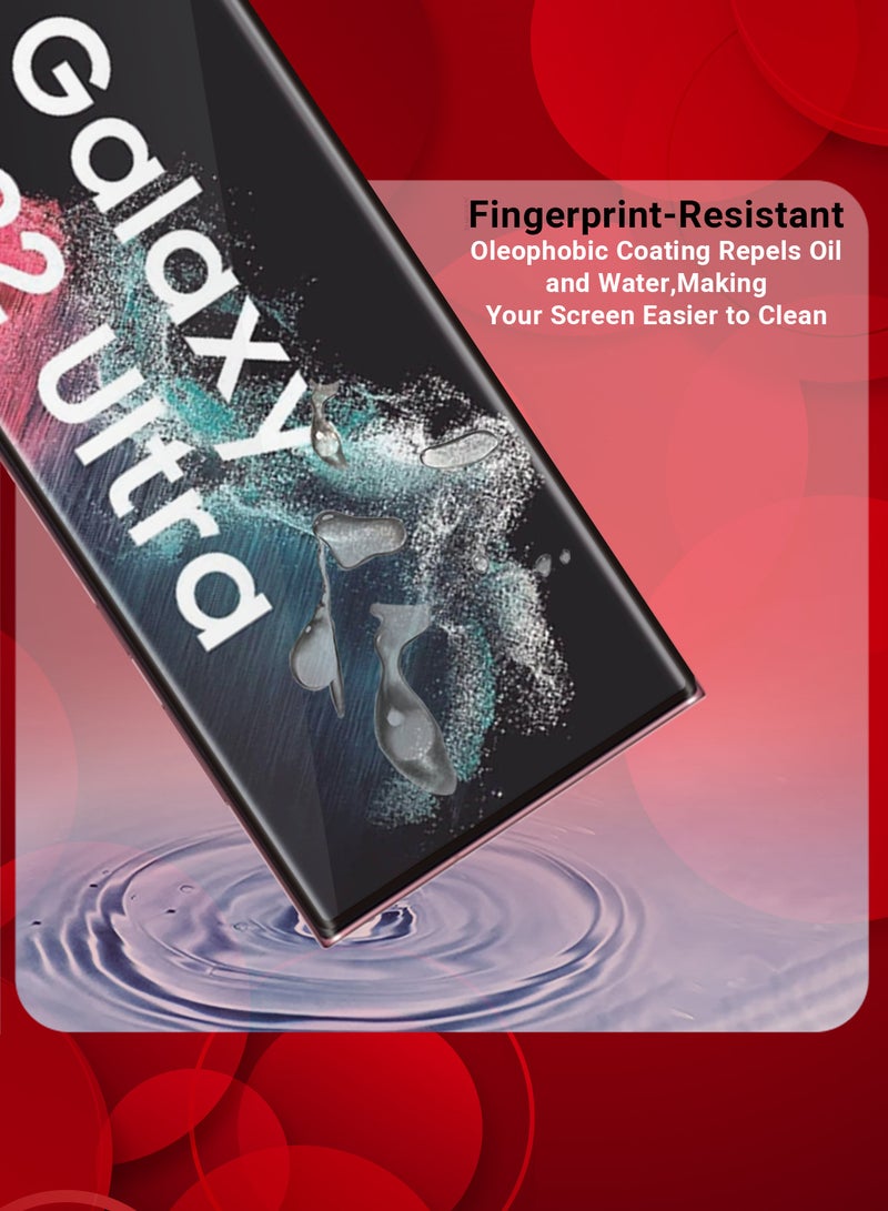 CATANES (for Samsung Galaxy S22 Ultra) 2Packs Tempered 3D Glass Screen Protector Scratch Resistant and Bubble-Free Installation - Side Black - Image 3