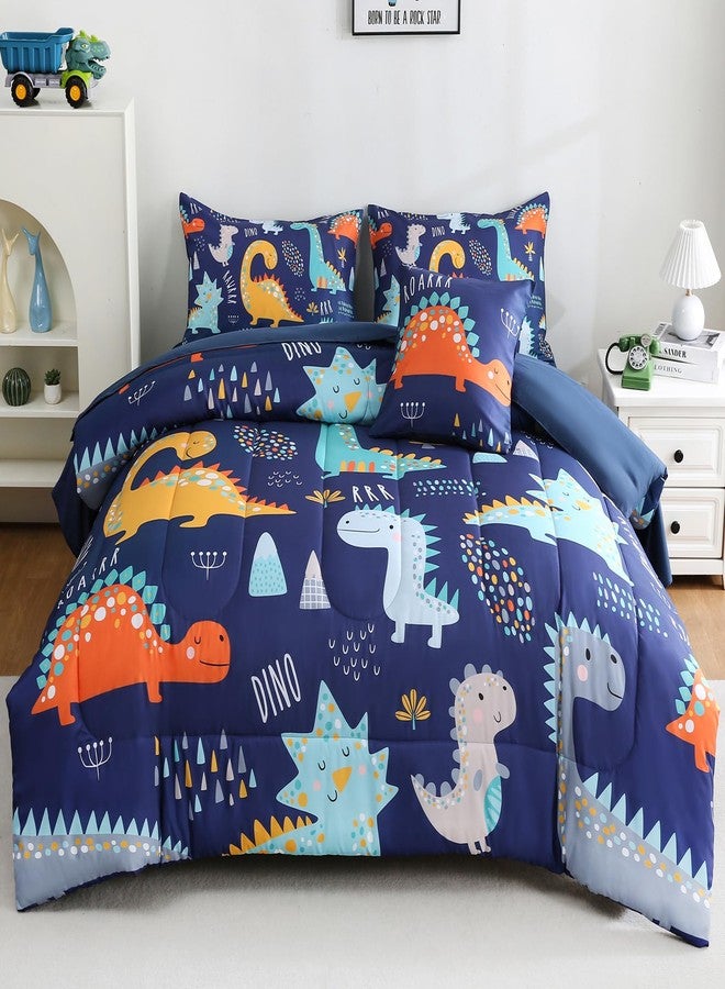 Tasselily 6 Pcs Bed in A Bag Full Comforter Set for Boys Girls, Dinosaur Comforter, Dinosaur Bedding Sets with Sheets for Kids - Image 1