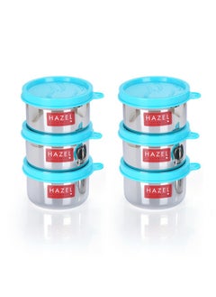 Hazel HAZEL Air Tight Containers For Storage | Stainless Steel Storage Containers For Kitchen Airtight | Container For Kitchen Storage Set Of 6, 150 Ml Each, Silver  - Image 1