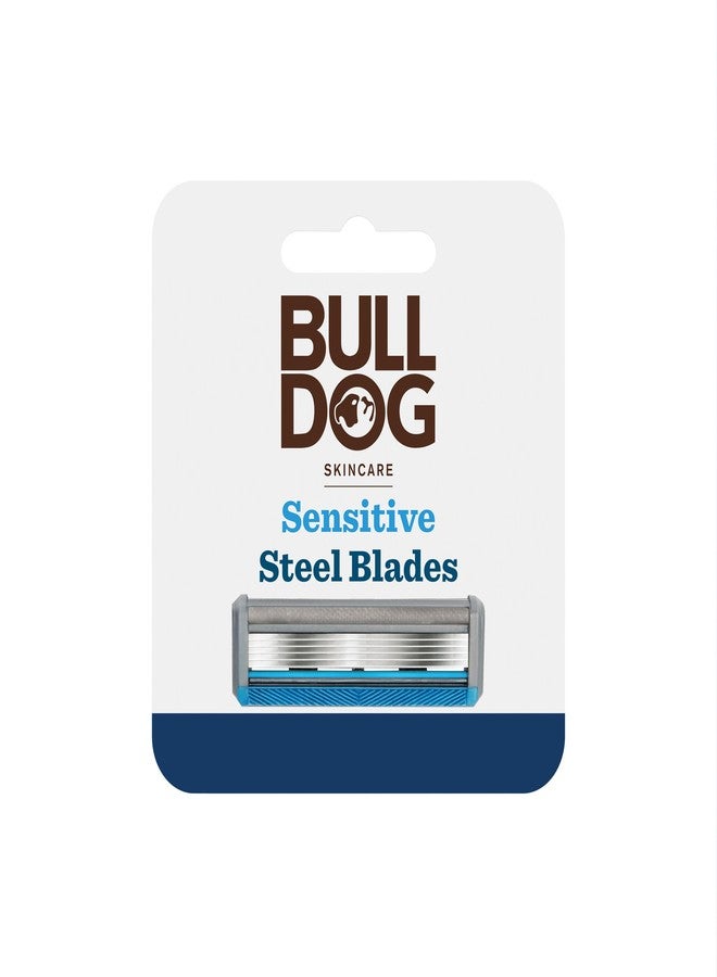 Bulldog Skincare - Sensitive Steel Blades - Men's Razor Blade Refills - Contains 4 Blade Heads - Image 1