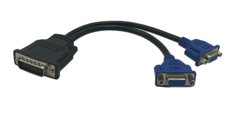 zdyCGTime DMS-59 59-Pin Male to Dual VGA Female Y Splitter Video Card Adapter Cable for Matrox Molex ATI Nvidia Lenovo Hp Dell Computer-10inch - Image 2
