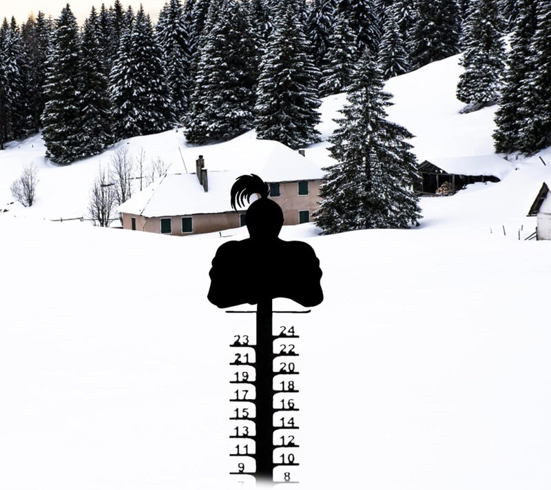 comfrt Snowflake Snow Gauge Outdoor, Snowflake Snow Gauge Measuring Gauge, Metal Snow Gauge Yard Stake for Yard, Christmas Rain Gauge Outdoor Decoration (Black) - Image 2