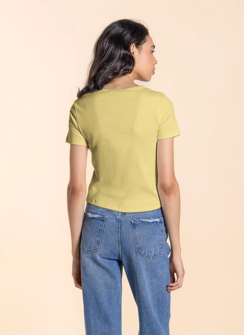 SHAPES WIDE NECK BASIC T-SHIRT