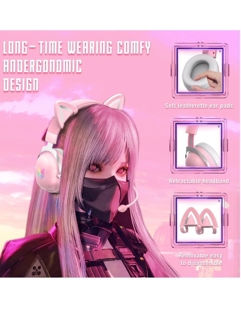 Cat Ear Wired Stereo Gaming Headset - Image 3