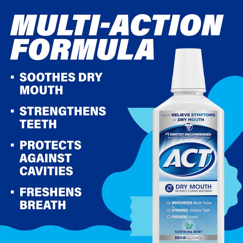 ACT Total Care Dry Soothing Mouthwash, Mint, 18 Ounce - Image 4