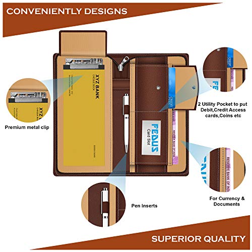 FEDUS PU Leather Expanding and Multiple Cheque Book Holder for Cards, Cheque Book, Traveling Wallets, Checkbook Holder, Documents Holder for Office & Home Use - Image 2