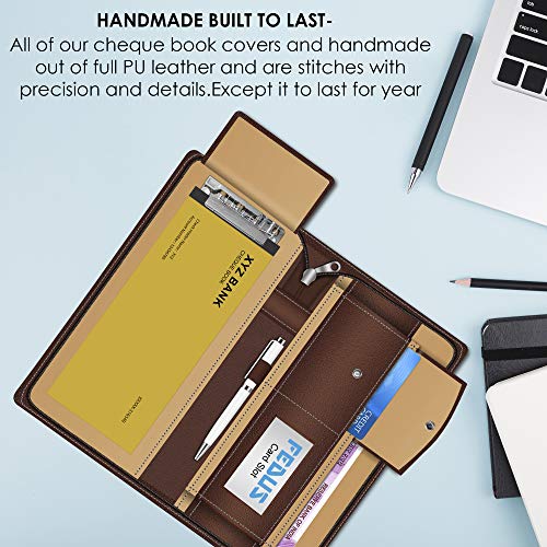 FEDUS PU Leather Expanding and Multiple Cheque Book Holder for Cards, Cheque Book, Traveling Wallets, Checkbook Holder, Documents Holder for Office & Home Use - Image 5