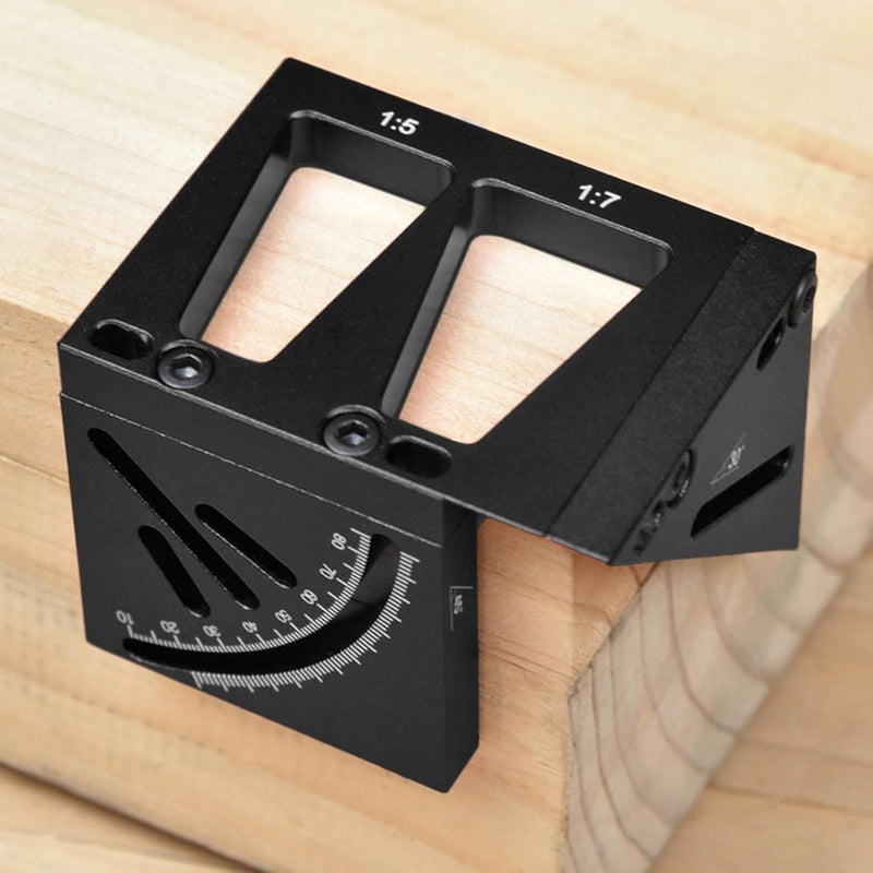 Aluminum Alloy 3D Multi Angle Measuring Ruler 45 90 Degree Woodworking Square Tool - Image 3