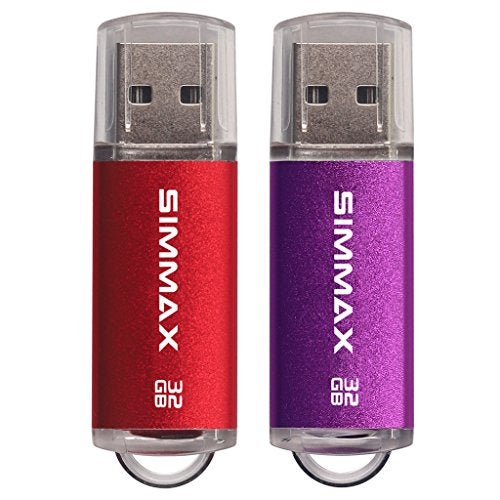 SIMMAX Flash Drive 2 Pack 32GB USB 2.0 Flash Drives Thumb Drive Memory Stick Pen Drive with Led Indicator (Blue Green) - Image 1